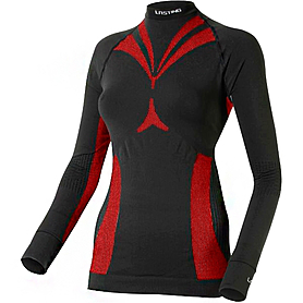 Термофутболка женская с длинным рукавом Lasting Bela (красно-черная) - L-XL