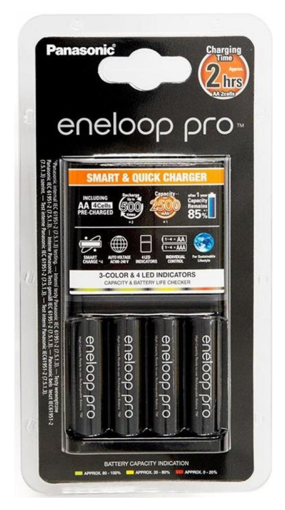 Устройство зарядное Panasonic Smart-Quick Charger+Eneloop Pro 4AA 2500 mAh NI-MH (K-KJ55HCD40E)
Устройство зарядное Panasonic Smart-Quick Charger+Eneloop Pro 4AA 2500 mAh NI-MH (K-KJ55HCD40E)