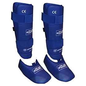 Защита для ног (голень+стопа) разбирающаяся PU ZLT синяя