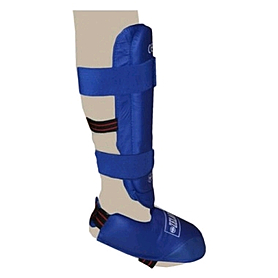 Защита для ног (голень+стопа) разбирающаяся PU ZLT синяя - Фото №2