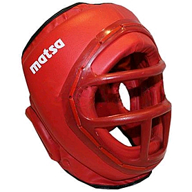 Шлем с пластмассовой маской (PVC) World Sport красный