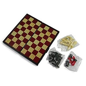 Набор игр магнитный 3 в 1 Leon Magnetic - шашки, шахматы, нарды - Фото №2