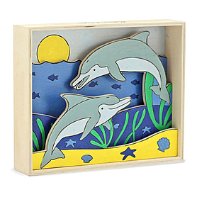 Объемная раскраска «Дельфины» Melissa & Doug