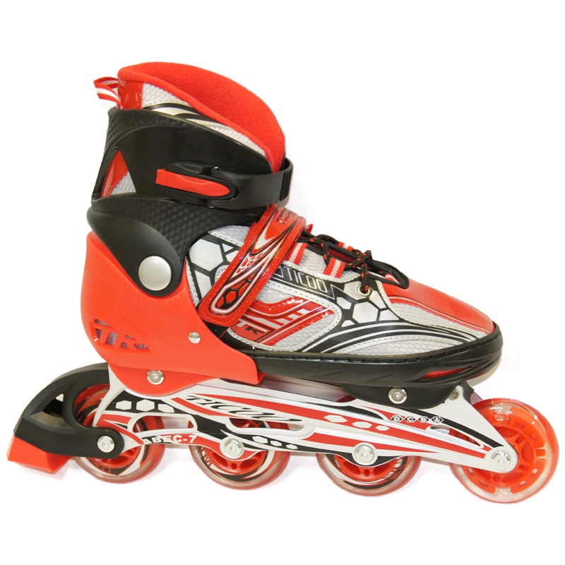 

Коньки роликовые раздвижные Teku Skate TK-S6-001 красные, Красный