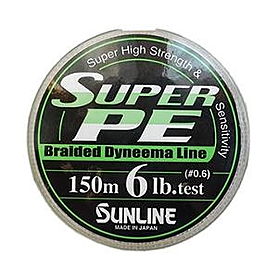 Шнур Sunline Super PE 150м 0.128мм 6LB / 2.7кг білий