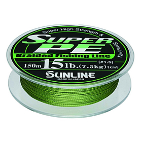 Шнур Sunline Super PE 150м 0,205мм 15Lb/7,5кг темно-зеленый