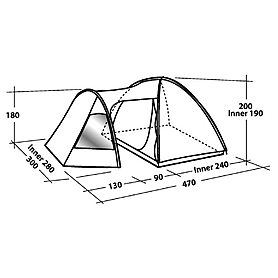 Палатка пятиместная Easy Camp Eclipse 500 голубая - Фото №5