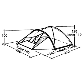 Палатка двухместная Easy Camp Phantom 200 зеленая - Фото №5