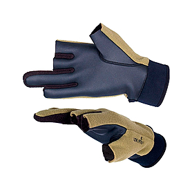 Перчатки ветрозащитные с обрезными пальцами Norfin (черные/хаки)