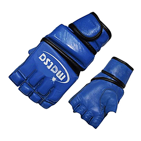 Перчатки без пальцев кожаные Matsa (синие)