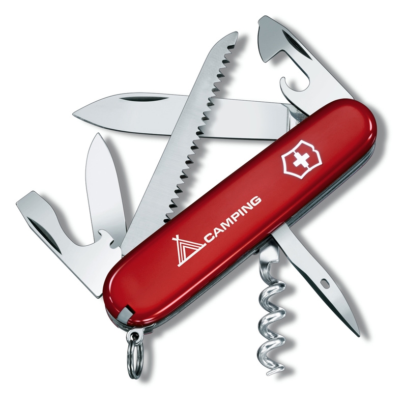 

Нож швейцарский Victorinox Swiss Army Camper красный с логотипом Camping