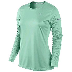 Футболка женская Nike Miler LS Top зеленый