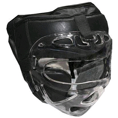 Шлем с маской (кожа) Everlast черный