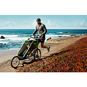 Велоколяска дитяча Thule Chariot Chetah1 + набір коліс, зелена - Фото №5