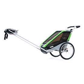 Велоколяска детская Thule Chariot Chetah2 + набор колес, зеленая - Фото №4