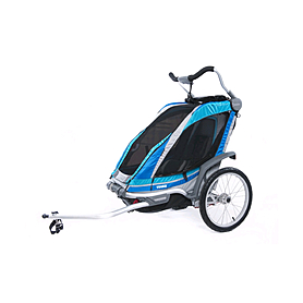 Велоколяска детская Thule Chariot Chinook1 + крепление к велосипеду, синяя - Фото №2