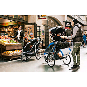Велоколяска детская Thule Chariot Chinook1 + крепление к велосипеду, синяя - Фото №5