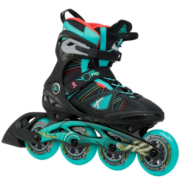 

Коньки роликовые K2 VO2 90 Pro W 2015 черно-голубые, Голубой