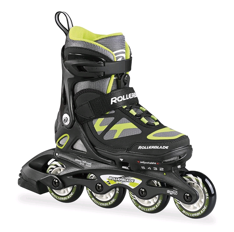 

Коньки роликовые раздвижные Rollerblade Spitfire Ts 2015 black/green - размер, Зеленый