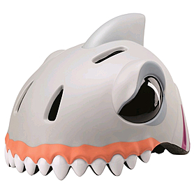 Шлем анимированный Crazy Safety 3D Белая Акула с фонариком