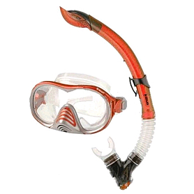 Набір для плавання підлітковий Dorfin (ZLT) (маска + трубка) червоний