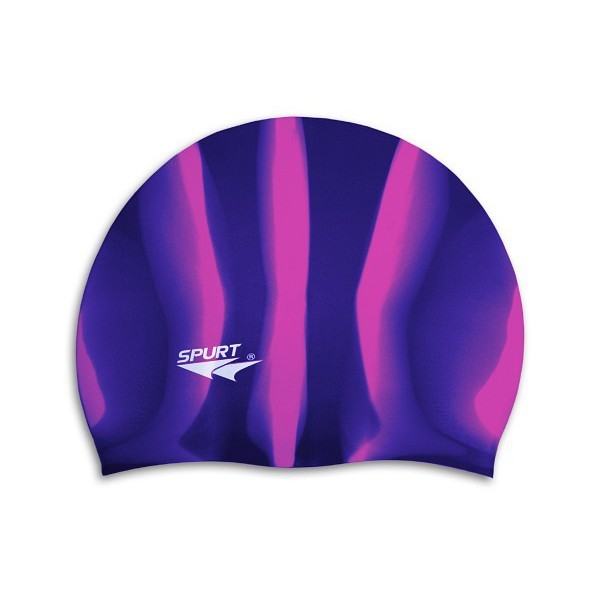 Шапочка для плавания Spurt Zebra силиконовая фиолетовая с синим