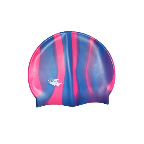 Шапочка для плавания Spurt Zebra силиконовая синяя с фиолетовым