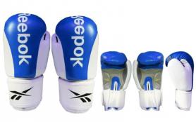 Перчатки боксерские кожаные Reebok синие