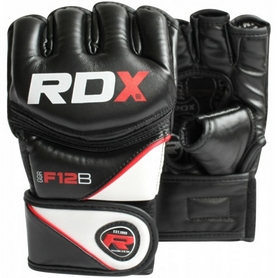 Перчатки ММА RDX Rex Leather Black - Фото №4