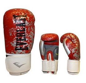 Перчатки боксерские Everlast BO-4227-R кожаные красные с белым