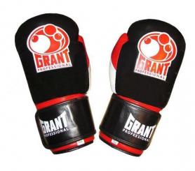 Перчатки боксерские Grant MA-1811-R кожаные черные с красным