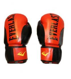 Перчатки боксерские Everlast BO-6161-R кожаные красные с черным