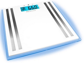 Весы напольные (стеклянные) Medisana 40480  с подсветкой и функцией определения параметров тела