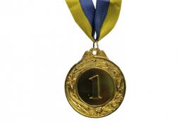 Медаль спортивная 1 место (золото) 3969-1-1, 50 мм