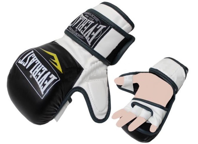

Перчатки для смешанных единоборств MMA Everlast BO-4612-BKW черно-белые, Белый