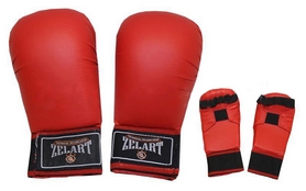 Накладки (перчатки) для карате ZLT ZB-4007-B красные