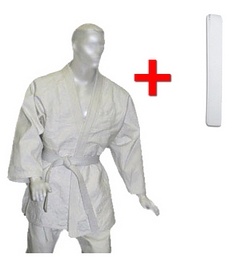 Кимоно для дзюдо Combat Budo белое + пояс в подарок 140 см - уцененное*
