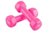 Гантель для фітнесу вінілова Pro Supra рожева, 1 кг (ta-0001-1-P)