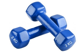 Гантель для фитнеса виниловая Pro Supra синяя, 3 кг (ta-0001-3-B)