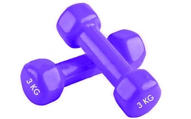 Гантель для фитнеса виниловая Pro Supra фиолетовая, 3 кг (ta-0001-3-V)