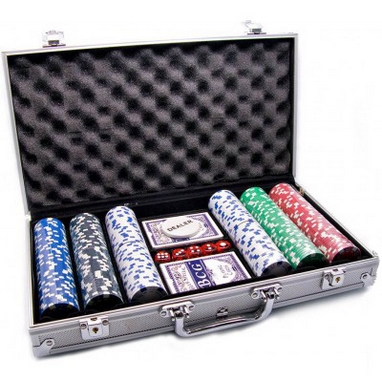 Набір для гри в покер в алюмінієвому кейсі 300 фішок CG-11300