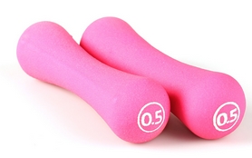 Гантели для фитнеса неопреновые LiveUp Neoprene dumbbell 0,5 кг розовые
