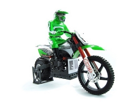 Мотоцикл радиоуправляемый Himoto Burstout MX400g Brushed 1:4 green