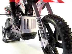Мотоцикл радиоуправляемый Himoto Burstout MX400r Brushed 1:4 red - Фото №2