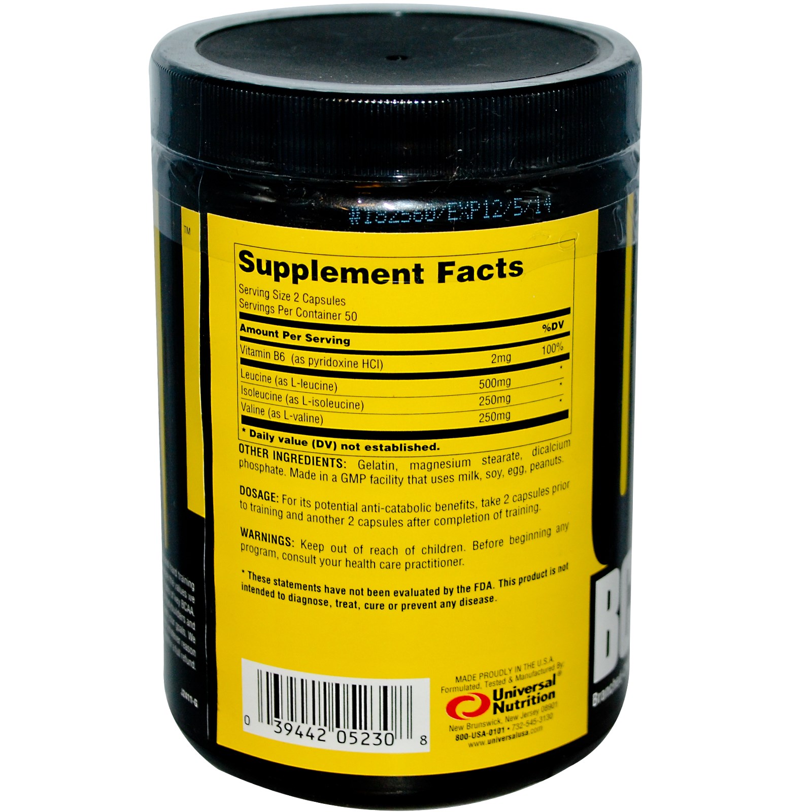 Аминокомплекс Universal Nutrition BCAA Pro (100 капсул) - купить в ...