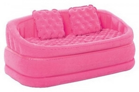 Диван надувний з подушками Intex 68573 (157х86х59 см) рожевий