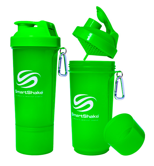 

Шейкер 2-х камерный SmartShake Slim 500 мл neon green, Зеленый