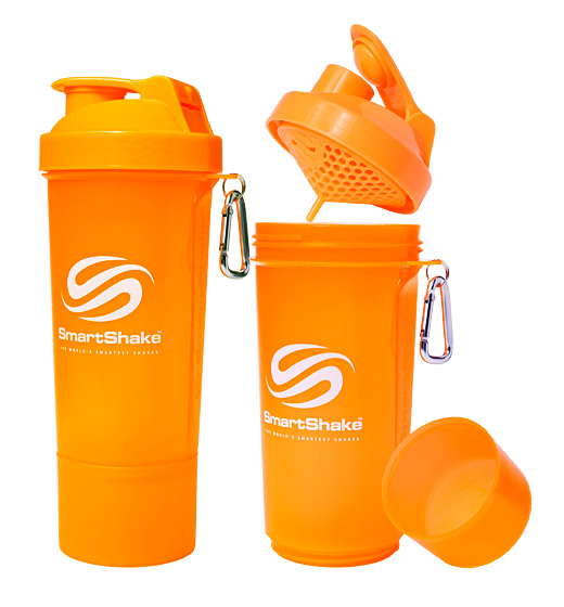 

Шейкер 2-х камерный SmartShake Slim 500 мл neon orange, Оранжевый