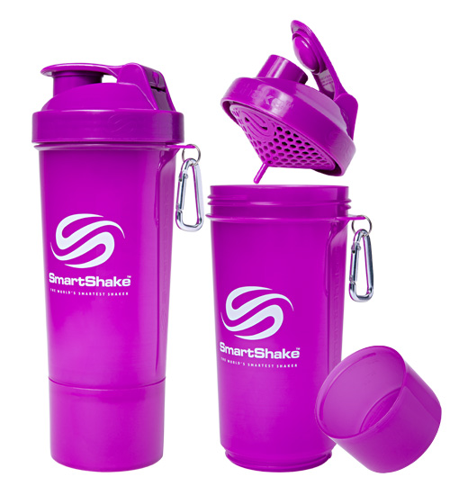 

Шейкер 2-х камерный SmartShake Slim 500 мл neon purple, Фиолетовый