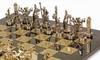 SK4BRO шахи Manopoulos, Грецька міфологія,латунь, у дерев'яному футлярі, коричневі 34х34см, 3 кг - Фото №3